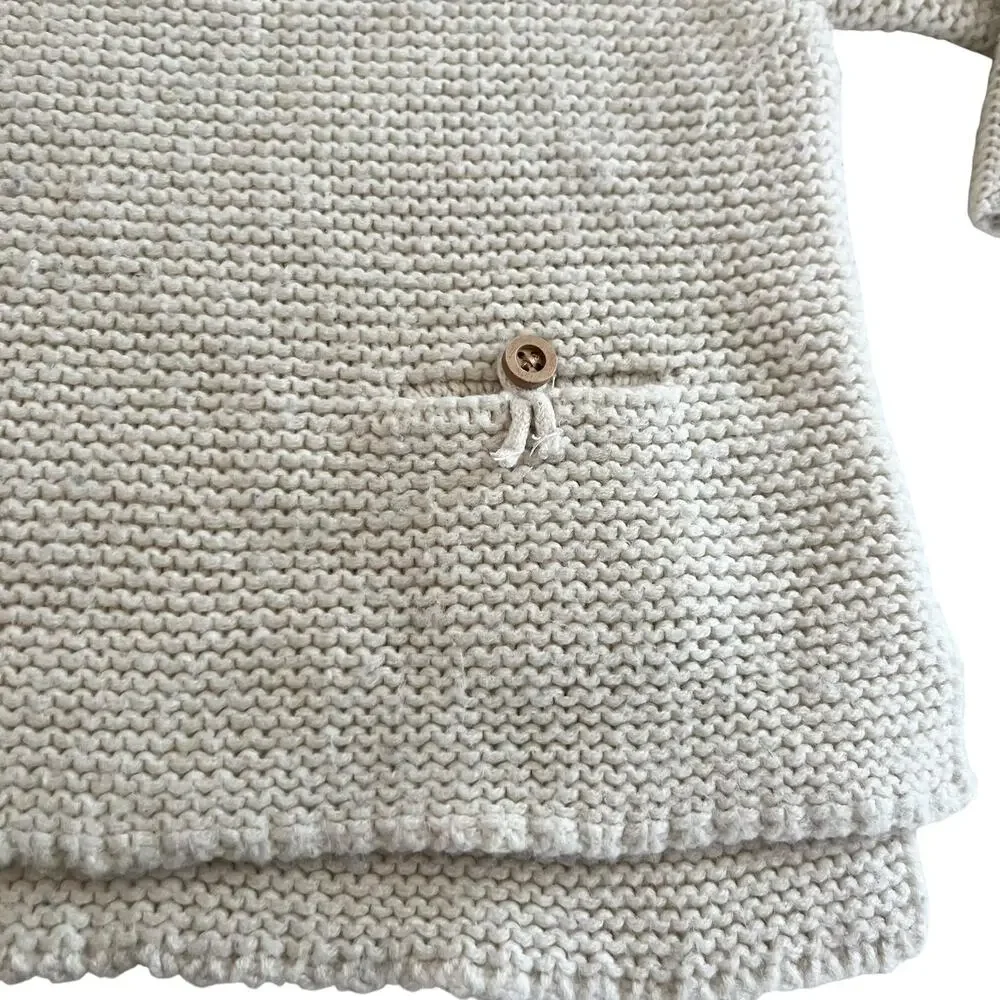 Zara Girls Cream Pearl Knit Sweater size 18-24 months